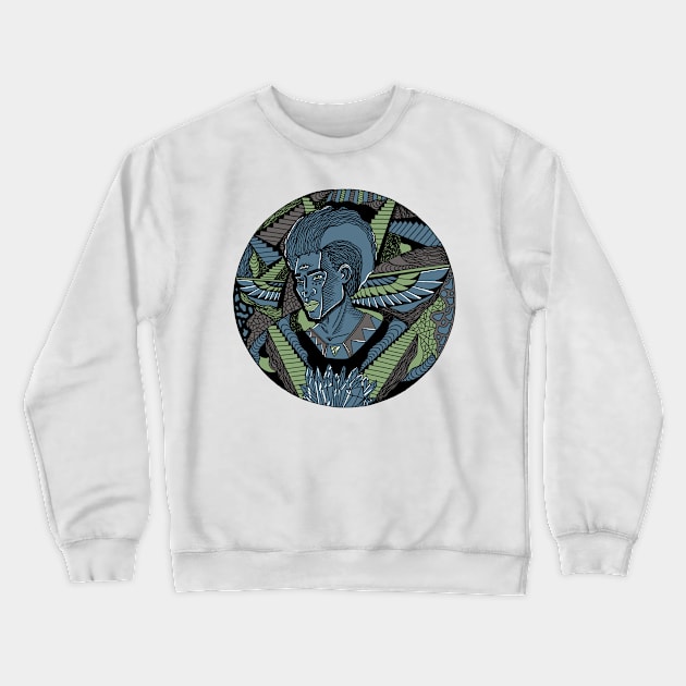 Mellow Cool Wise Afro King Crewneck Sweatshirt by kenallouis